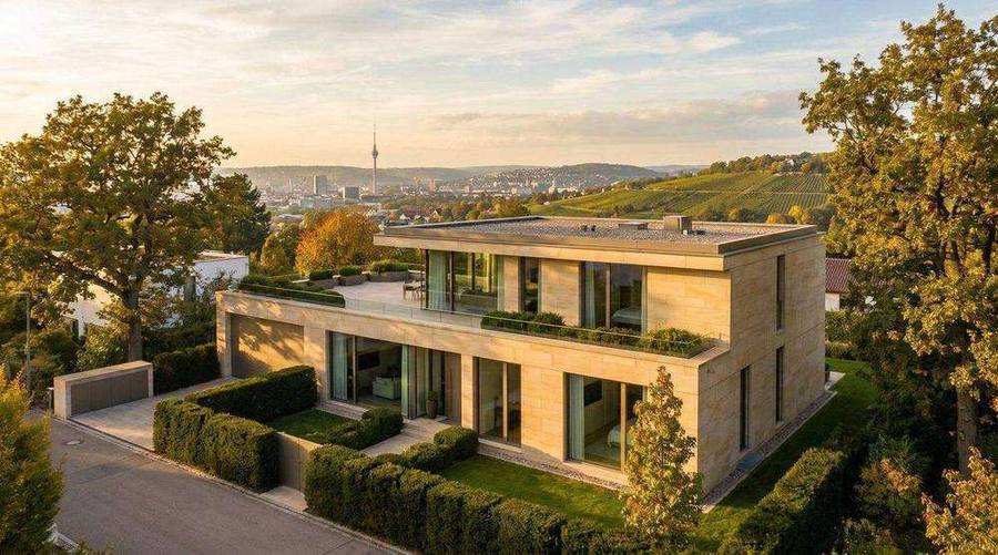 Hauspreis Stuttgart 2026 – moderne Villa in Halbhöhenlage mit Blick auf Stuttgart