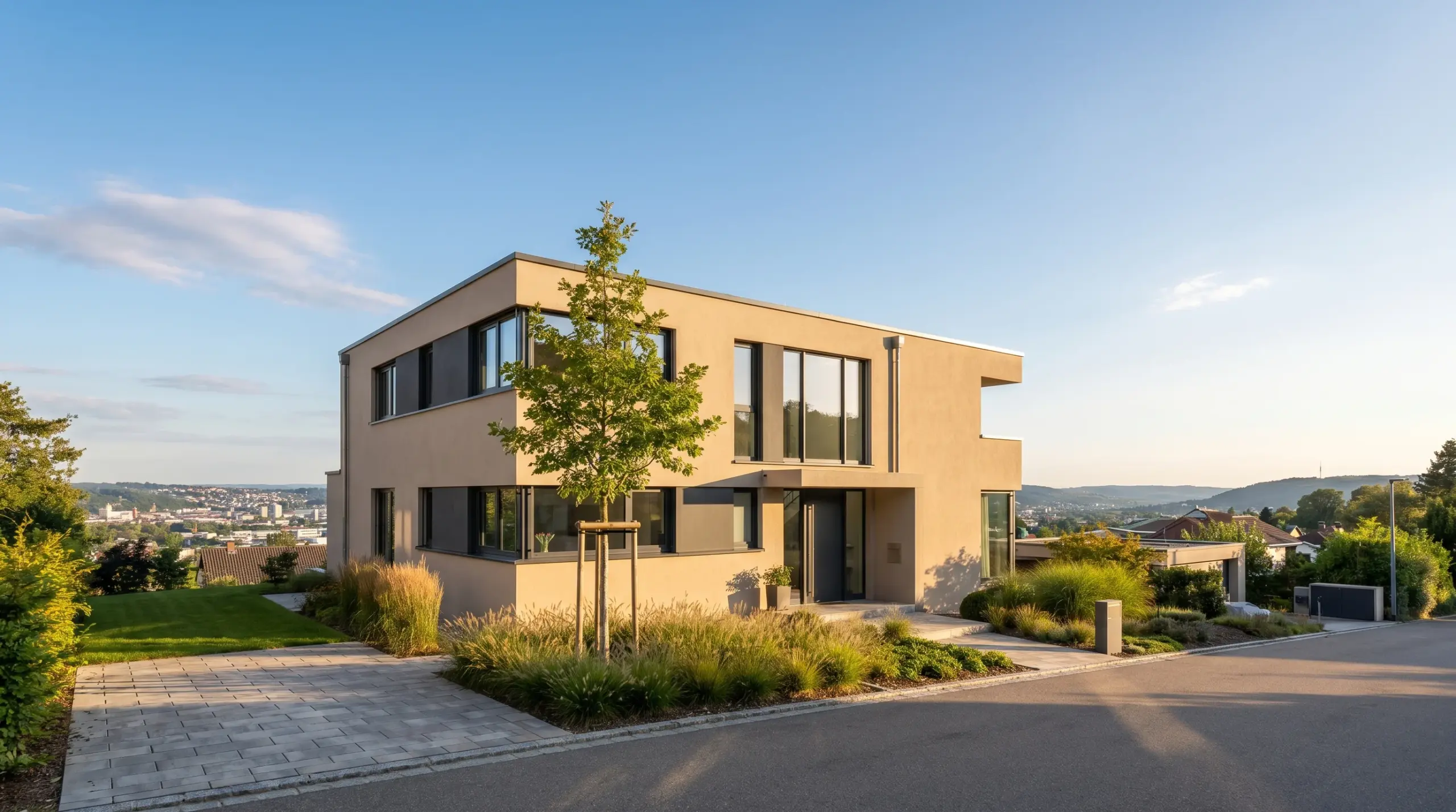Haus verkaufen Stuttgart – Villa in der Stuttgarter Halbhöhenlage mit Stadtpanorama im Hintergrund