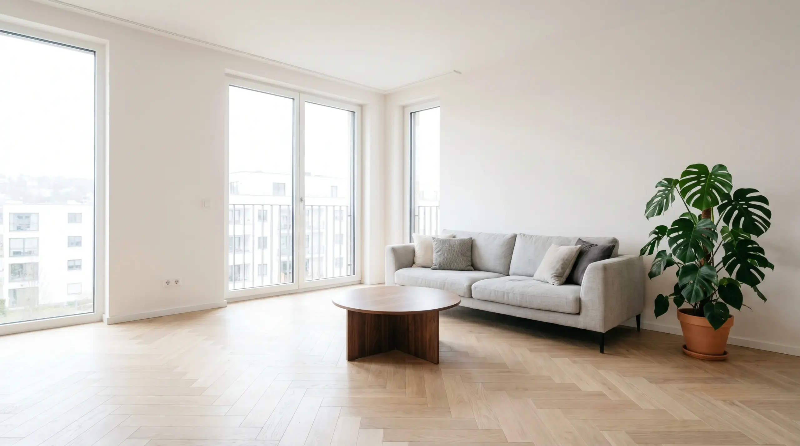Helles modernes Wohnzimmer in einer Eigentumswohnung in Stuttgart-Vaihingen – Immobilienmakler Stuttgart