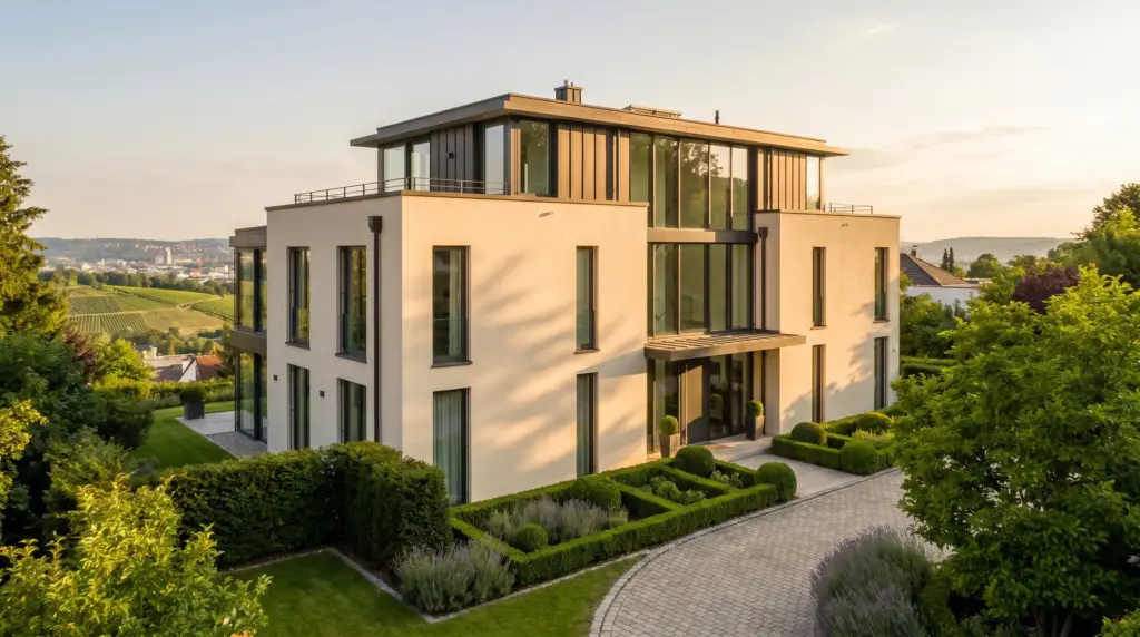 Maklervertrag Alleinauftrag Stuttgart – moderne Villa in der Halbhöhenlage mit Weinberg-Panorama