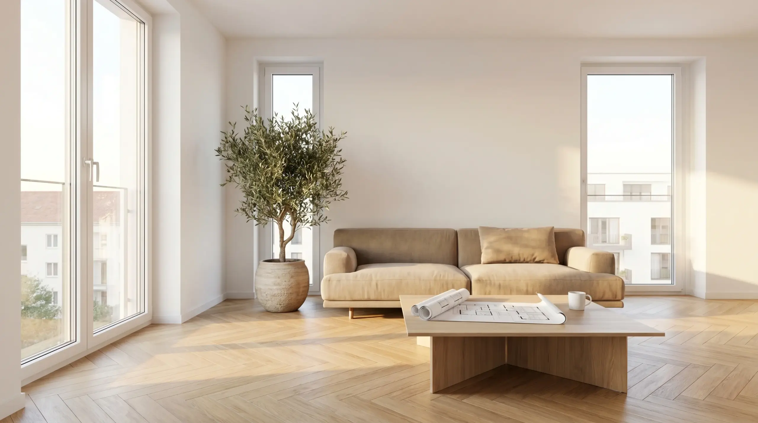 Immobilienmakler Stuttgart – Moderner Wohnraum mit Grundriss beim Hausverkauf