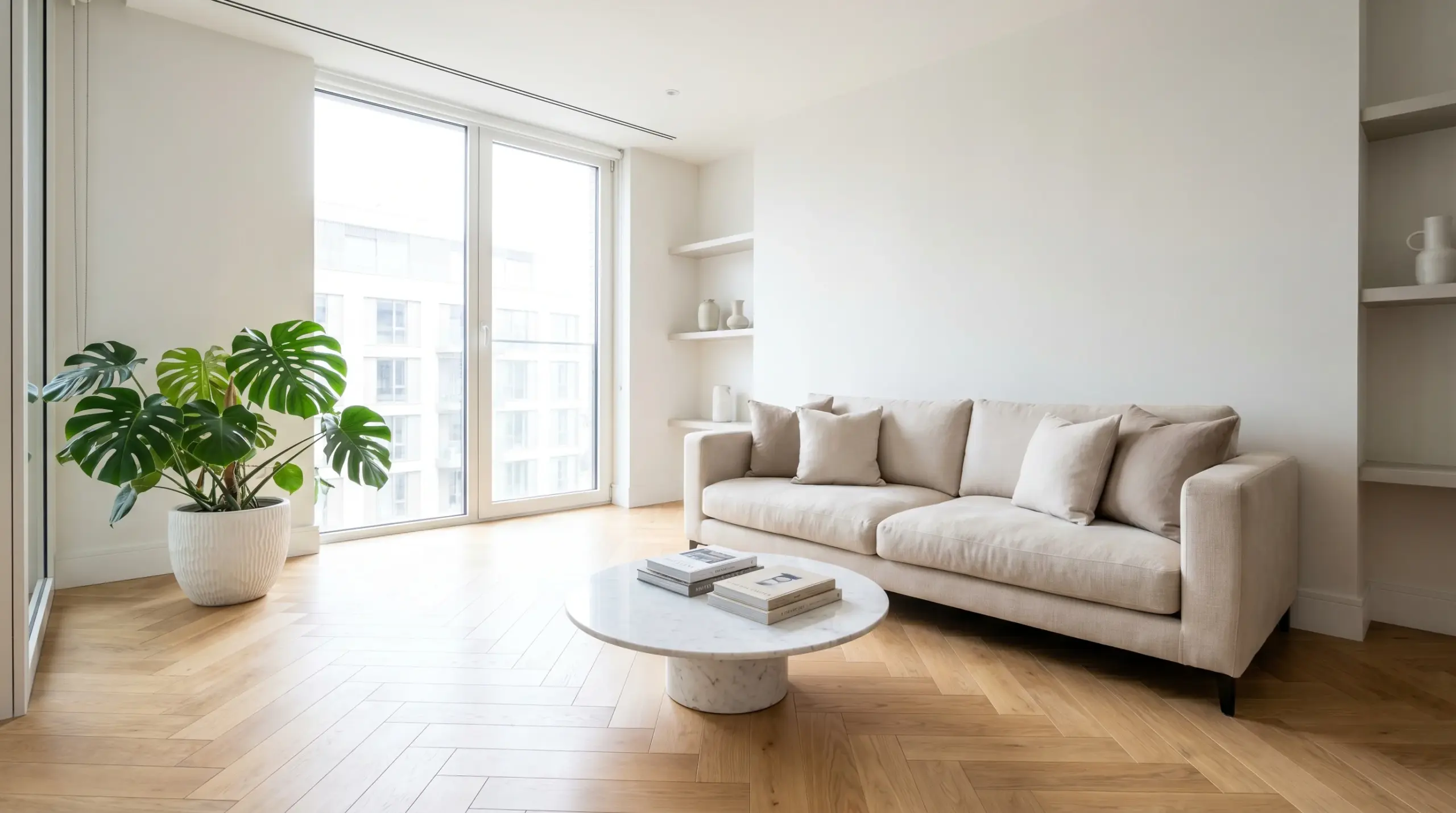 Haus verkaufen Stuttgart – helles modernes Wohnzimmer in verkaufsfertigem Zustand