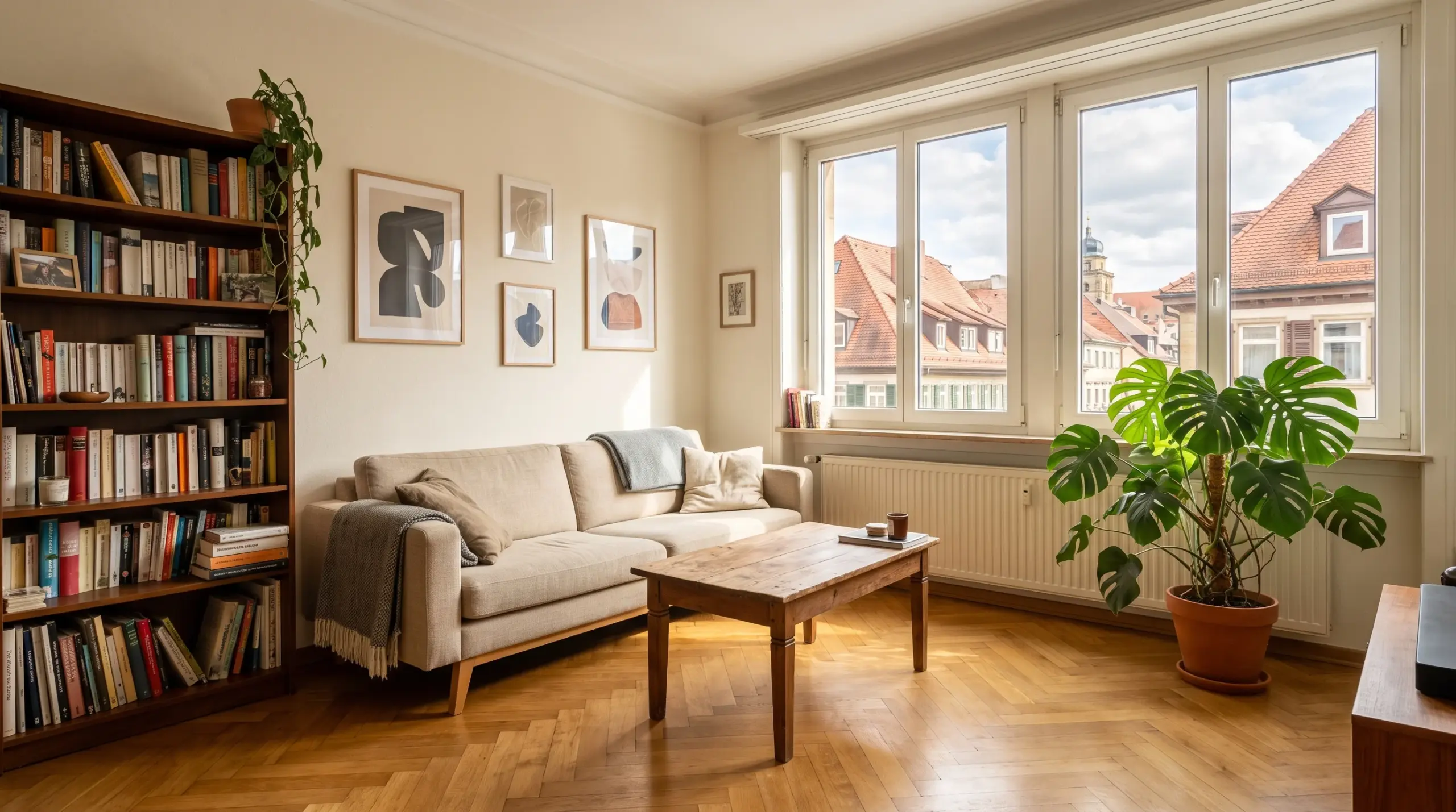 Vermietete Wohnung in Stuttgart – Wohnzimmer einer langfristig vermieteten Eigentumswohnung