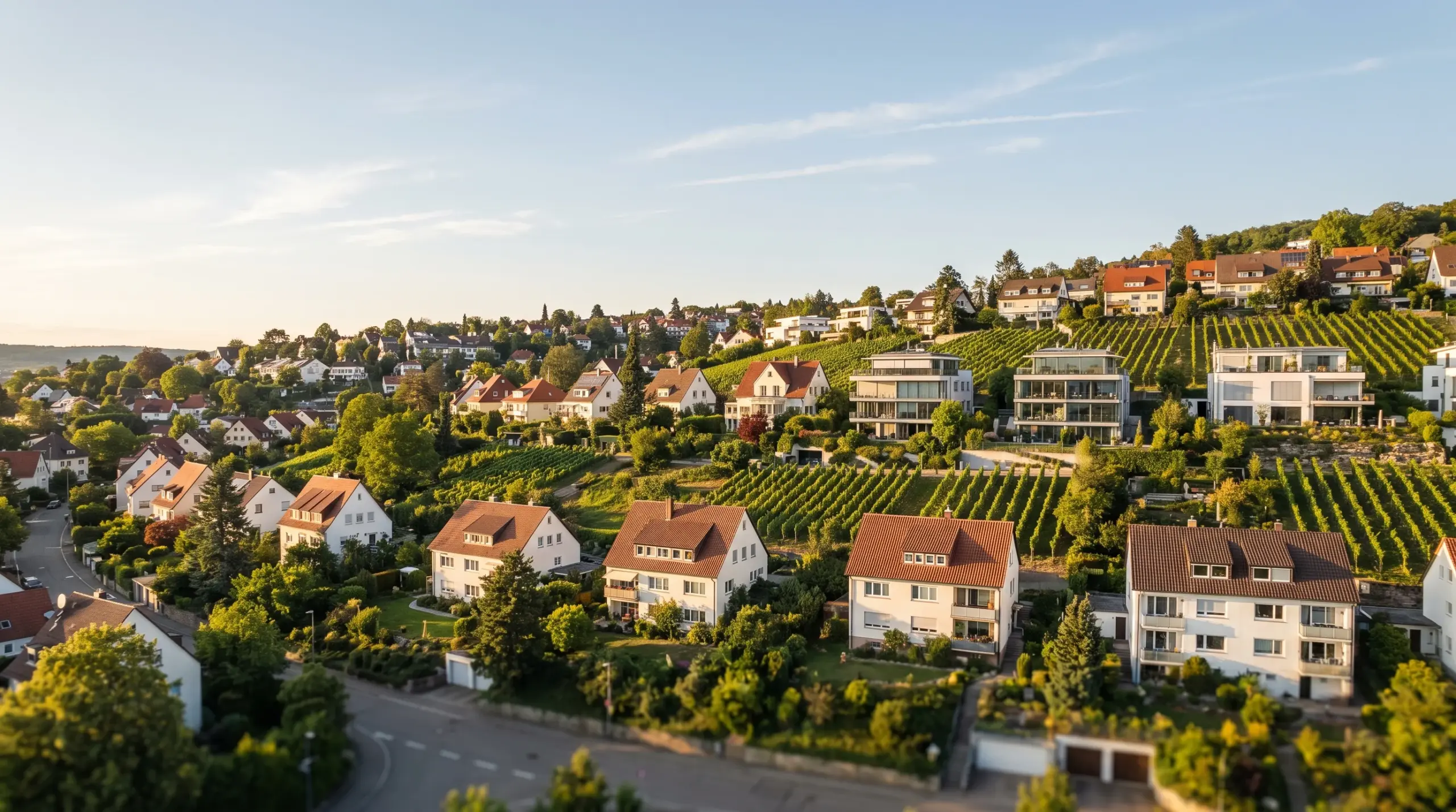 Stuttgart Stadtpanorama mit Wohnvierteln – Immobilienmarkt für Scheidungsimmobilien
