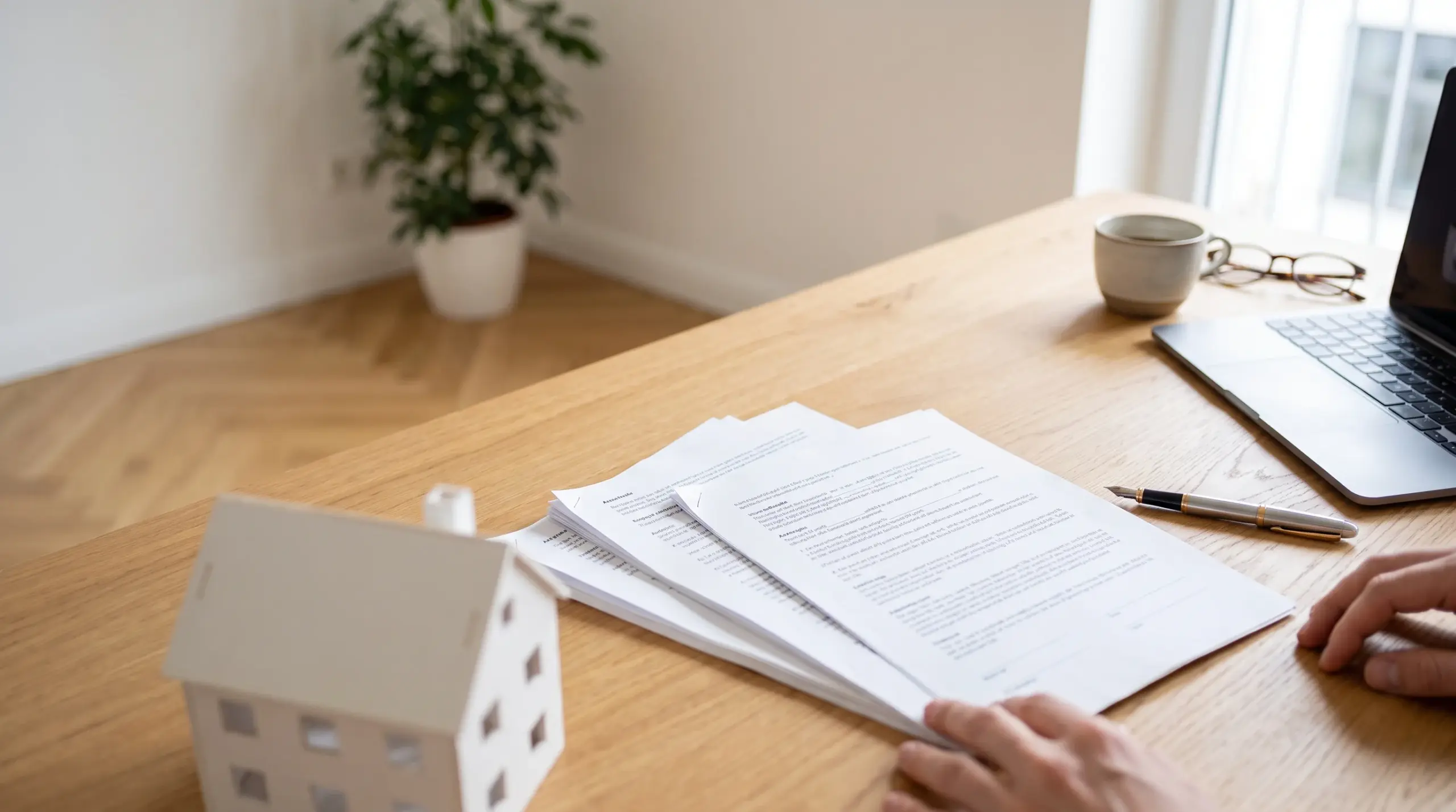 Checkliste Makler beauftragen – Beratungsgespräch mit Unterlagen und Hausmodell