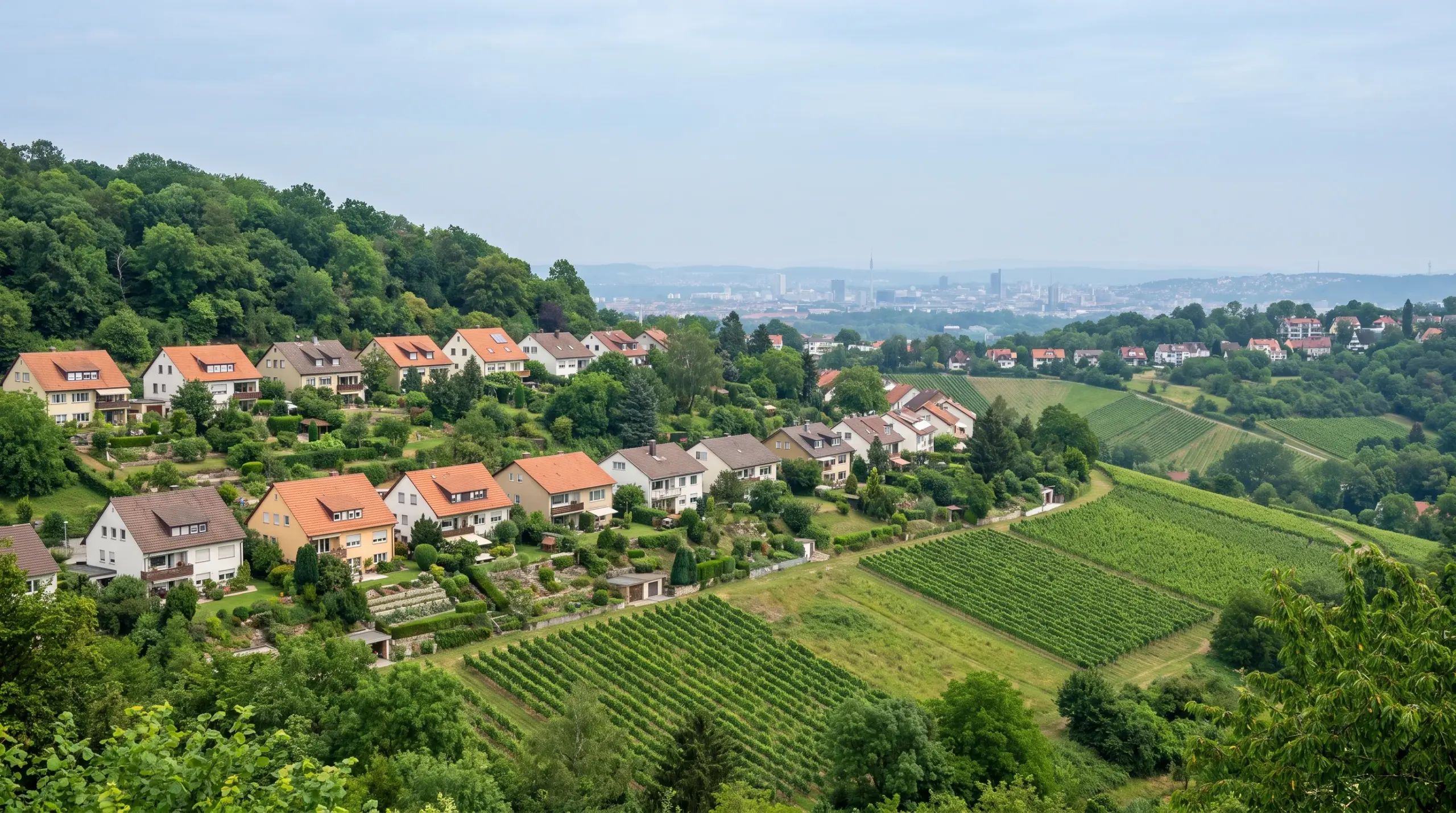 Immobilienmarkt Stuttgart Degerloch – Halbhöhenlage mit Weinbergen und Wohnhäusern